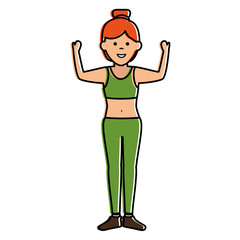 Athlete woman doing exercise