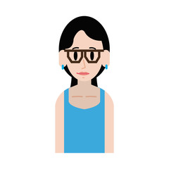 woman with glasses young happy icon image vector illustration design 