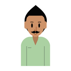 young happy man with mustache icon image vector illustration design 