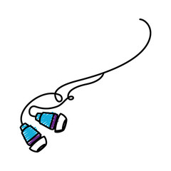 Obraz premium earphones audio isolated icon