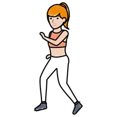 Athlete woman doing exercise