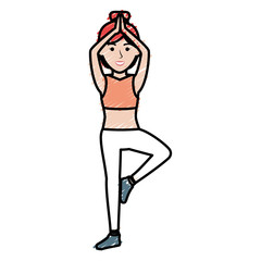 Athlete woman doing exercise