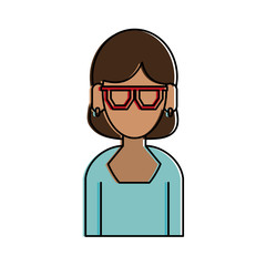 woman wearing glasses avatar portrait icon image vector illustration design 