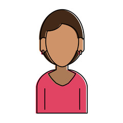 woman with short hair avatar portrait icon image vector illustration design 