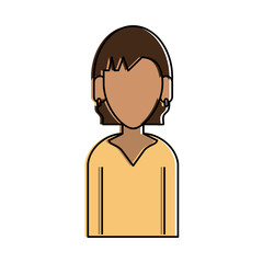 woman with short hair avatar portrait icon image vector illustration design 