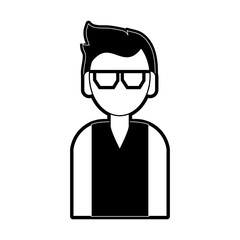 man with glasses avatar icon image vector illustration design 