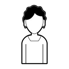 woman with curly hair avatar portrait icon image vector illustration design 