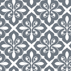 Geometric seamless pattern. Modern floral ornament. Vector illustration. For the interior design, wallpaper, decoration print, fill pages