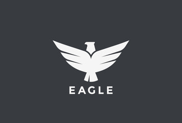 Eagle flying soaring Logo vector. Bird Falcon Hawk Heraldic