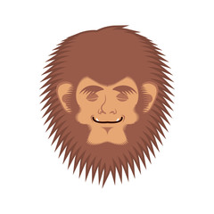 Bigfoot asleep emotion face. Yeti sleeping emoji. Abominable snowman sleeper avatar. Vector illustration