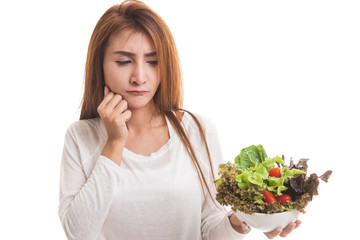 Asian woman hate salad.