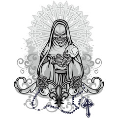 grunge skull coat of arms