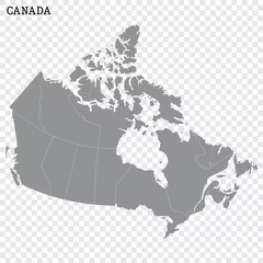 Fotobehang  High quality map of Canada  with borders of the regions or counties © magr80