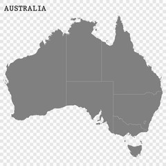  High quality map of Australia with borders of the regions or counties © magr80