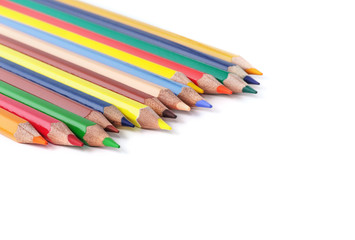 Color pencils isolated on white background.