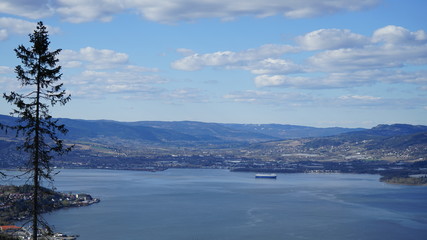 Drammen fjord and city Drammen