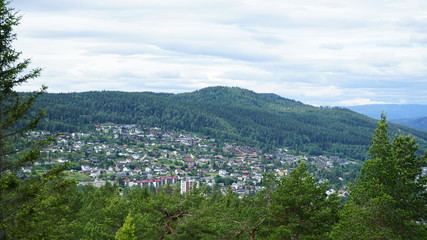 Fototapeta na wymiar View of Drammen from the mountain , Norway.