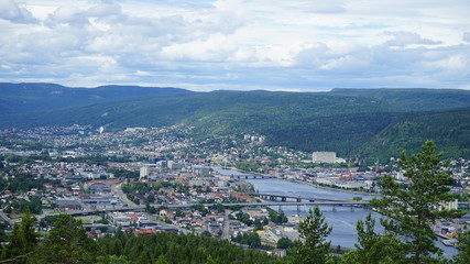 View of Drammen from the mountain , Norway.