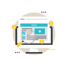 
Pay per click, digital ads, online advertisement, advertising optimization, internet marketing  flat vector illustration design for mobile and web graphics 
