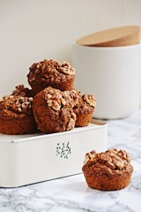 Vegan Banana Muffins with walnut