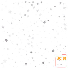 Scandinavian pattern with silver stars. Stock vector.