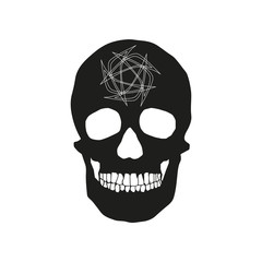 human remains of the skull bones