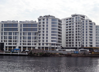 New style of housing construction. Housing near the water