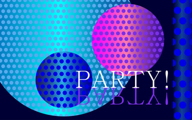 Party invitation blue space, vector