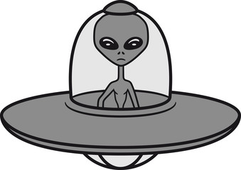 alien pilot klein süß neidlich aliens Ufo fliegen untertasse