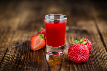 Fresh made Strawberry liqueur