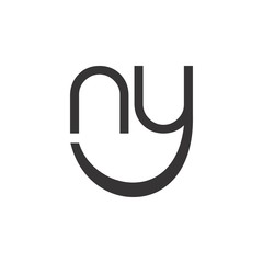 n and y letter logo - obrazy, fototapety, plakaty