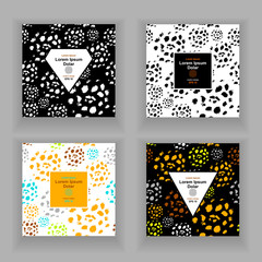 Set  banners with abstract seamless pattern made by artist acrylic hard brushes for creative design or for grunge artistic background  or for  decoration  package of perfume  cosmetic and others 