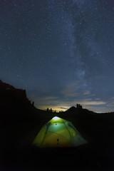 Hiking Backcountry Landscape Mountains Sky Stars Galaxy Camping