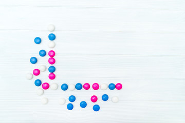 Frame from colorful mint candies