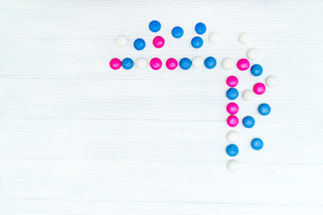 Frame from colorful mint candies