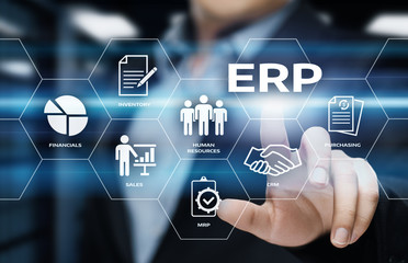 Enterprise Resource Planning ERP Corporate Company Management Business Internet Technology Concept