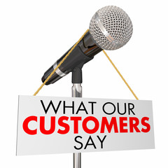 What Our Customers Say Microphone Testimonials 3d Illustration