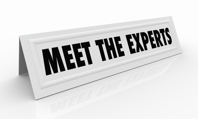 Meet the Experts Name Tent Card Professionals 3d Illustration