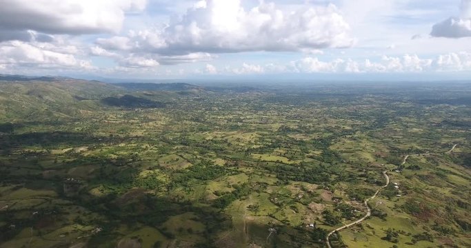 Haiti Hinche Farmland High Altitude Aerial Pan