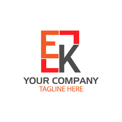 Fototapeta premium Creative Letter E and K logo design
