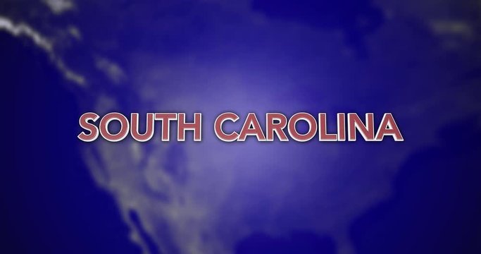 3D Animated Colorful Motion Graphics state typography - South Carolina