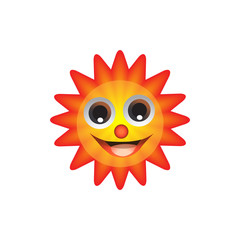 Fun cute cartoon character sun