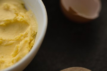 Close up of butter in bowl