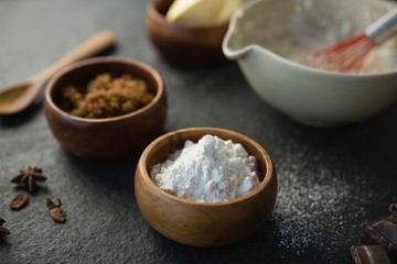 Close up of flour and grounded food