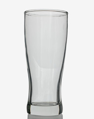 Empty beer glass  on white background