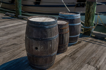 Rustic wooden Barrels outdoors