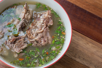 Hot and spicy pork rib hot pot with Thai herbs