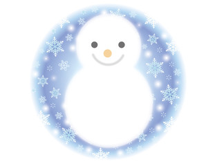 雪だるまのアイコン　青　