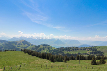Fototapeta na wymiar View on the Rigi Kulm Switzerland Visible 360 degrees