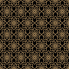 Abstract dark seamless flower pattern in oriental style